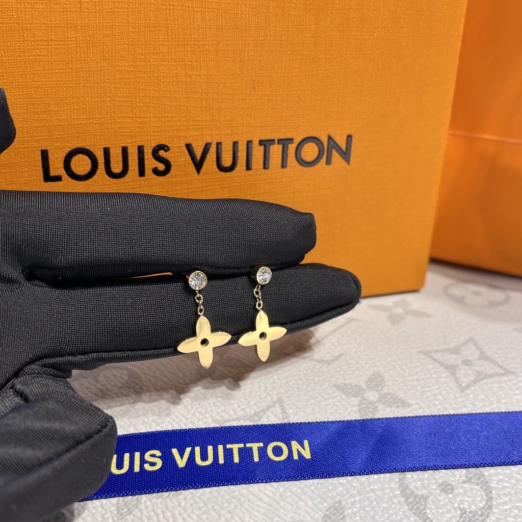 LOUIS VUITTON Bông Tai LV Bằng Thép Titan Thời Trang Cho Nữ