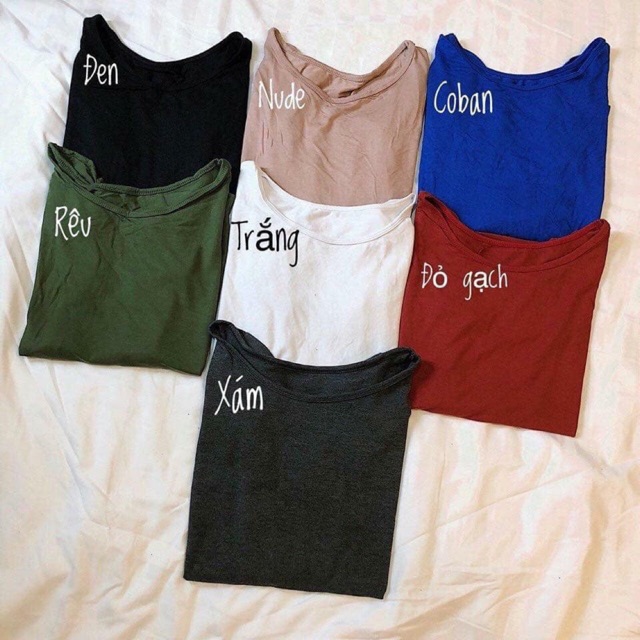 áo thun trơn cổ tròn tay dài thái lan