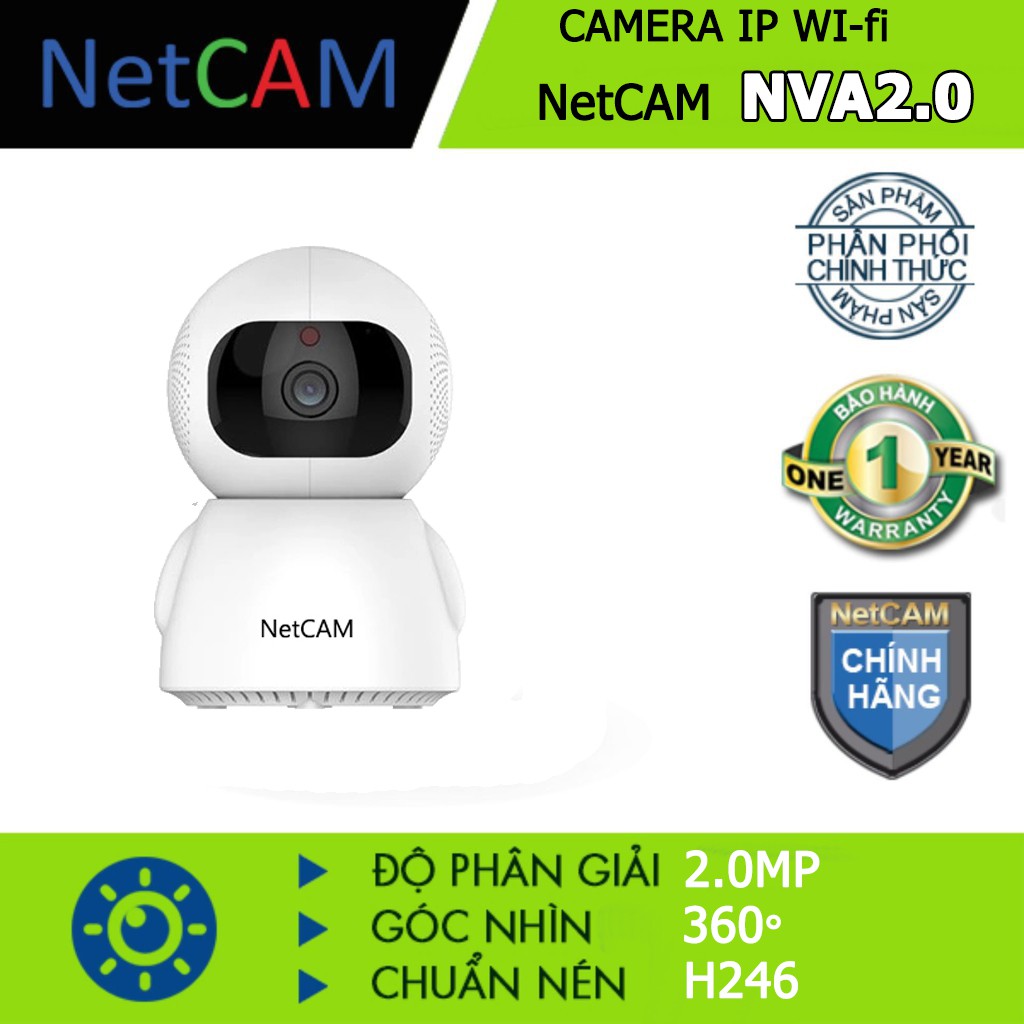 [Mã 2404EL10K giảm 10K đơn 20K] Camera IP wifi giám sát NetCAM NVA2.0 1080P - Hãng Phân Phối Chính Thức