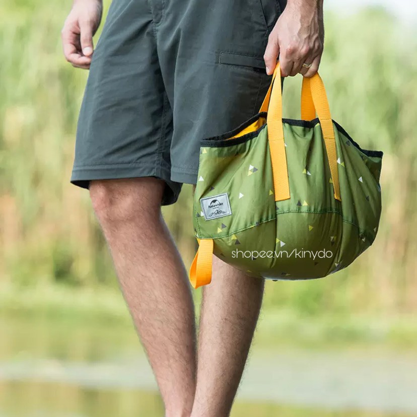 XÔ CHẬU NƯỚC RỬA MẶT RỬA BÁT DÃ NGOẠI CẮM TRẠI DU LỊCH CÂU CÁ GẤP GỌN NATUREHIKE NH15Z002-L NH18L010-P