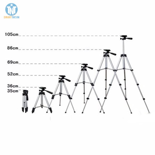 Giá đỡ chụp hình 3 chân Tripod TF-3110 TEFENG kèm kẹp đỡ điện thoại, hàng đẹp Smarttnt.vn