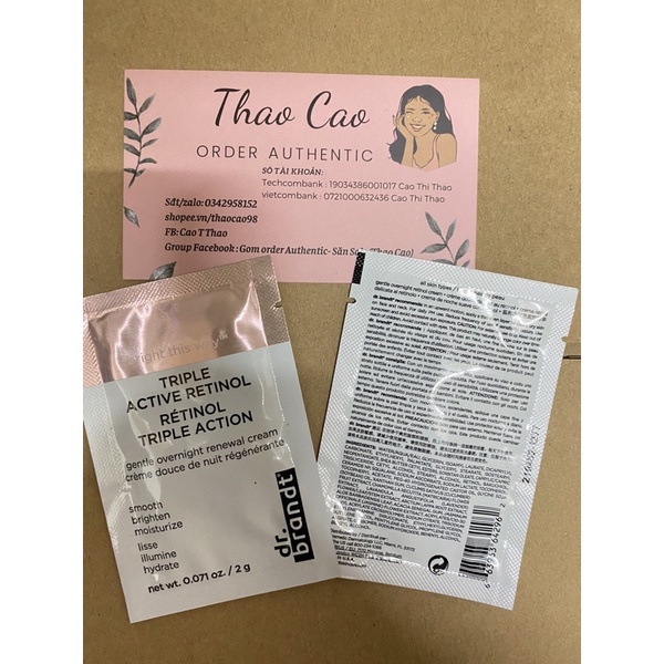 Kem chống lão hóa Dr. Brandt Triple Active Retinol Gentle Overnight Renewal Cream