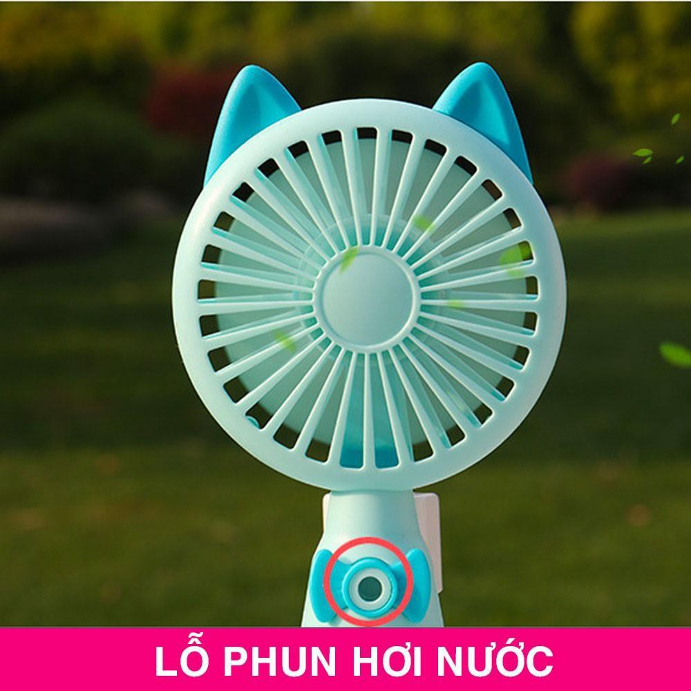 Quạt Phun Sương Cầm Tay Mini - Quạt Cầm Tay Mini Tích Hợp Phun Sương Dựng Đứng Được,quạt mini