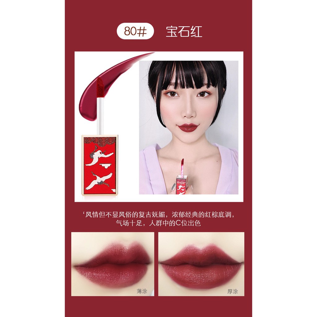 Set 5 Son Kem Hoàng Cung WodWod Dan Lip Jade Face Water Mist Lip Glaze W733