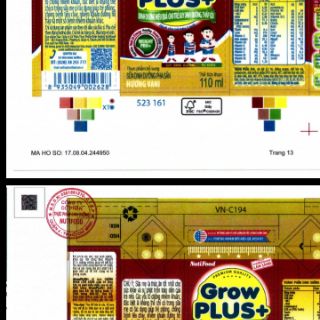 Thùng sữa Grow Plus Đỏ 180ml (Tháng 8.2021)