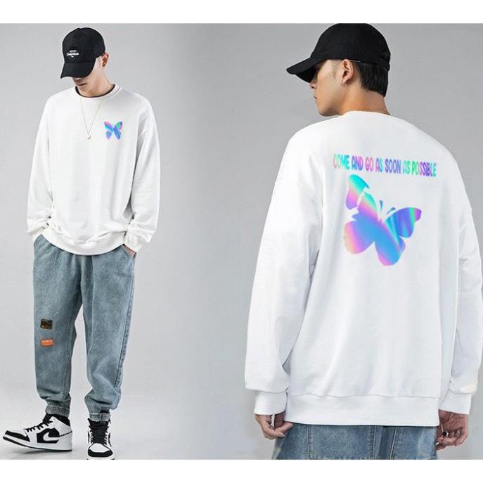 Áo Sweater Con Bướm Phản Quang Unisex Freesize Dưới 75 Kg AS08