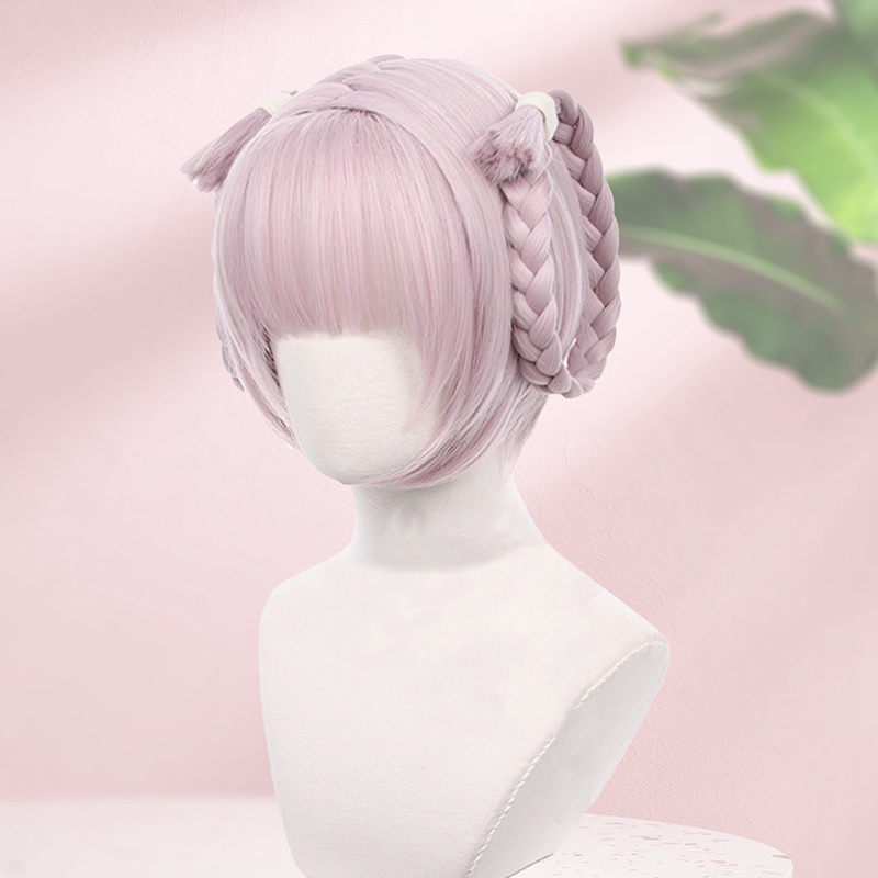 Bím Tóc Giả Màu Hồng Nhạt Hóa Trang Nhân Vật Nazuna Nanakusa Yofukashi no Uta