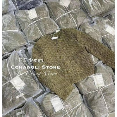 Áo khoác dạ vàng rêu kèm móc