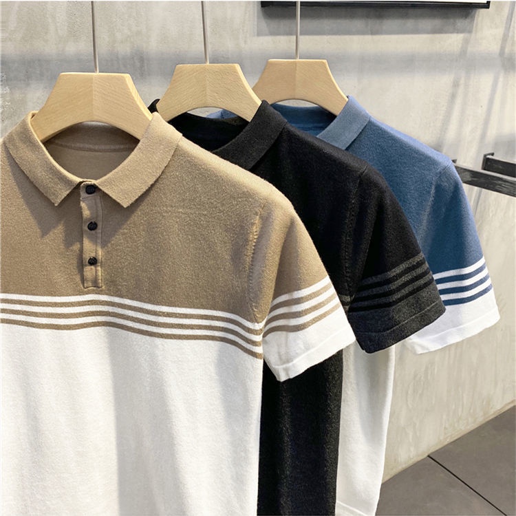 Bán Chạy!F &amp; X Áo Thun polo Dệt Kim Ngắn Tay Phong Cách Anh Quốc Thời Trang Mùa Hè Cho Nam