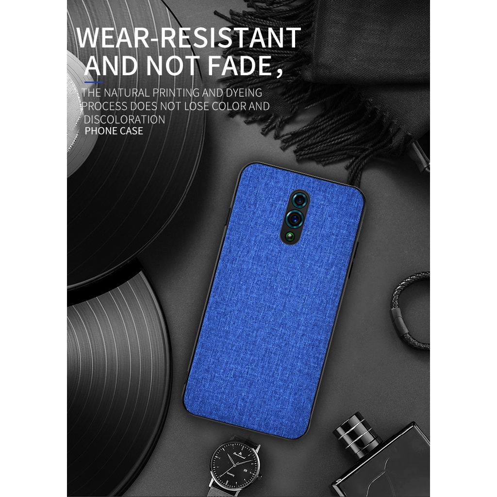 Oppo Reno 2 Reno 2F 2Z Reno 10x zoom Vải Vải Vải Vải Da Mềm Ốp Lưng Chống Sốc