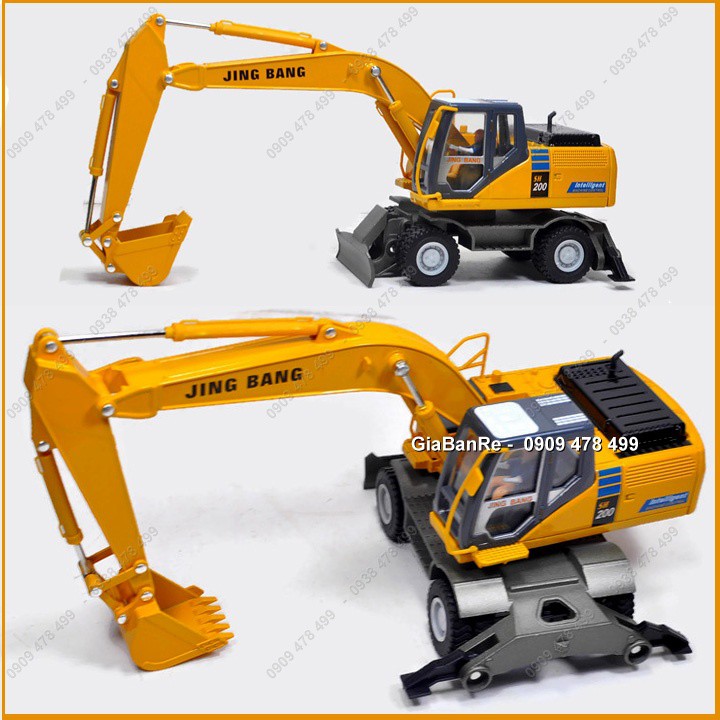 Mô Hình Kim Loại Xe Xúc Múc Đào Công Trình Bánh Hơi Tỉ Lệ 1:50 - Jingbang - 9951.2