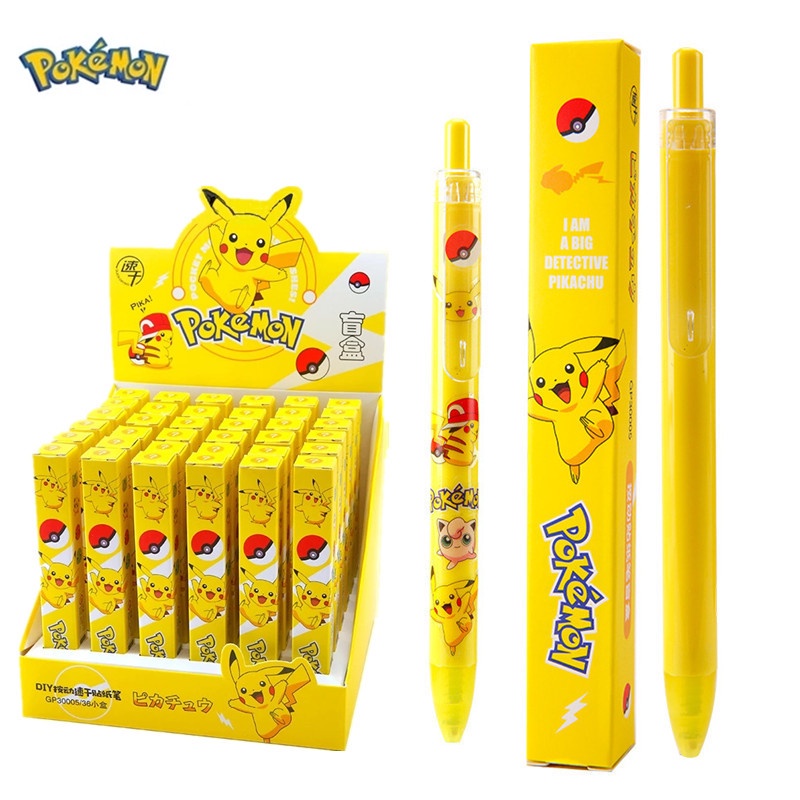 Bút Mực gel Dạng Nhấn Hình Pokemon Pikachu DIY Cho Trẻ Em