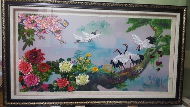Tranh thêu ruy băng 150x80cm