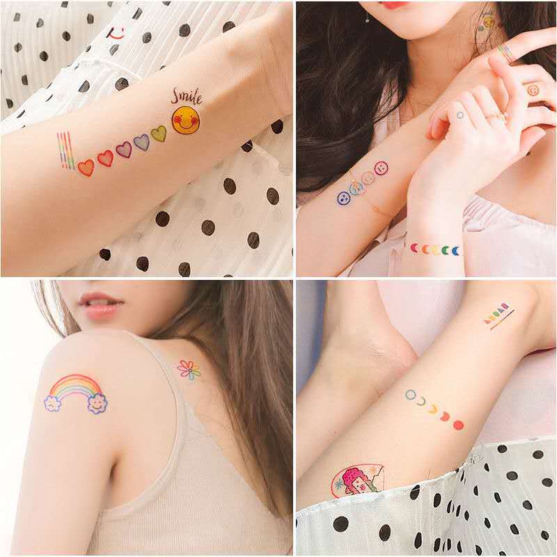 Hình Xăm Mini - Miếng Dán Sticker Hình Xăm Tạm Thời Nhiều Mẫu - Lâu Trôi Không Thấm Nước