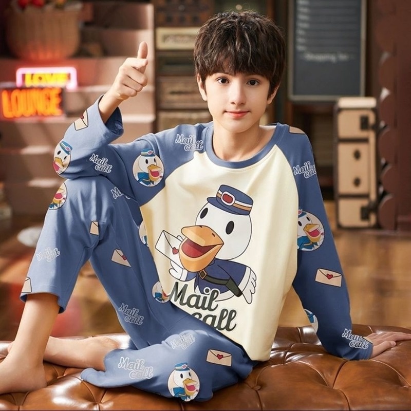 Bộ Đồ Ngủ Dài Tay Thời Trang Xuân Thu Dành Cho Bé Trai