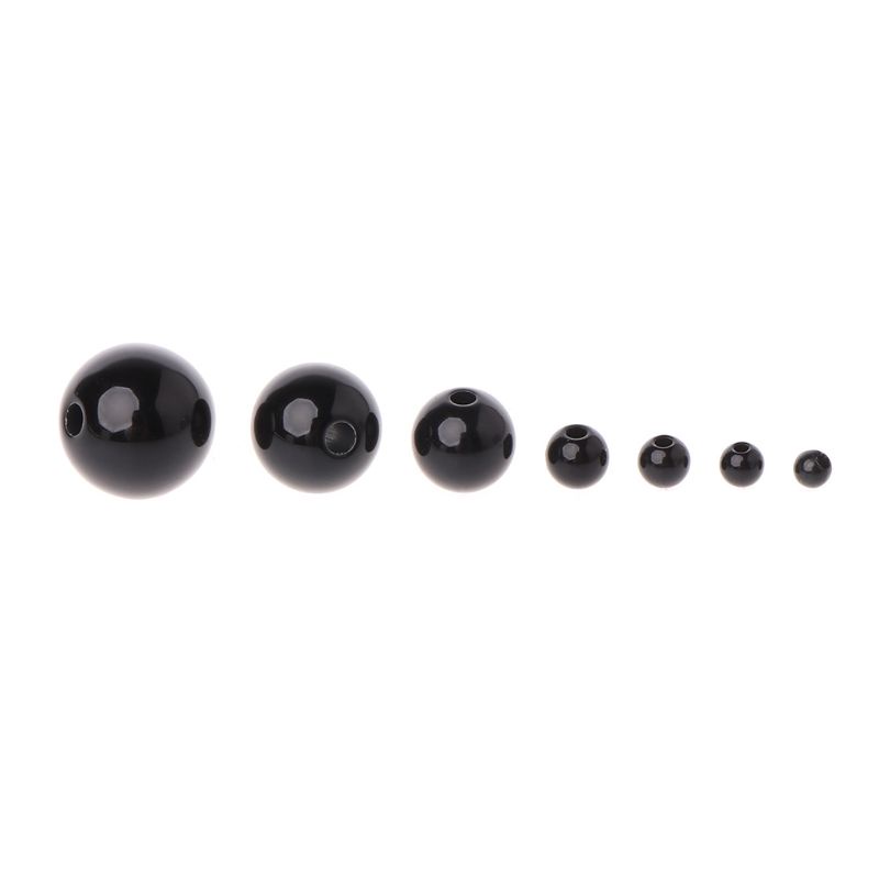 Set 100 Hạt Nhựa Màu Đen 3-12mm Trang Trí Mắt Thú Nhồi Bông DIY