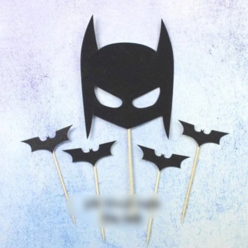 Set cắm mặt nạ người dơi trang trí bánh kem