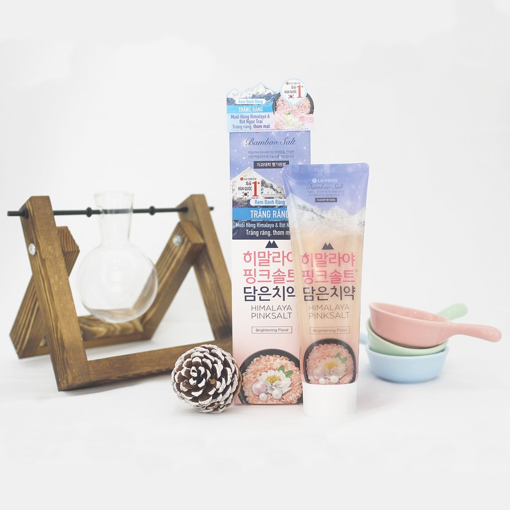 Kem Đánh Răng Bamboo Salt Himalaya Pink Salt Muối Hồng Trắng Răng 100g