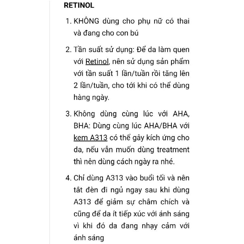 < Date Mới > Kem Retinol A313 giảm mụn, xóa mờ vết thâm, giảm nhăn da và trẻ hóa da hiệu quả | BigBuy360 - bigbuy360.vn