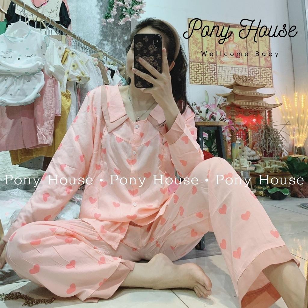 Bộ Bầu Sau Sinh Chất Đũi Hàn Siêu Mềm, Mát Thiết Kế Vén Áo Cho Con Bú Cao Cấp (Free Size 45-65kg)