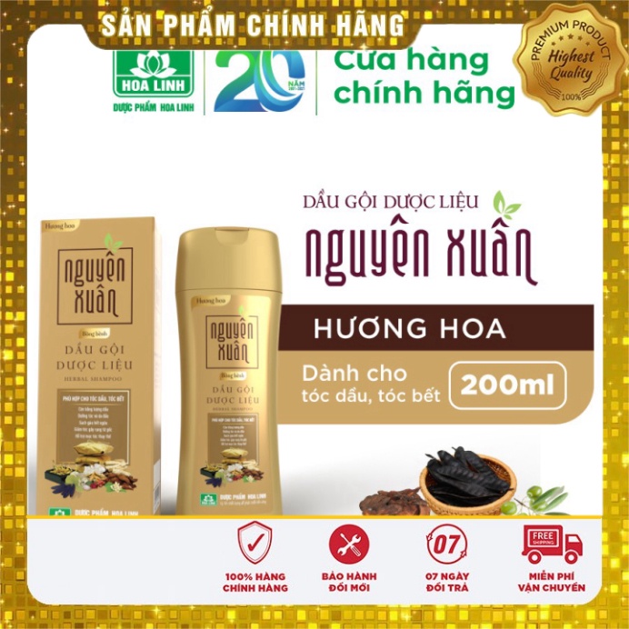 [Chính hãng] Dầu gội dược liệu Nguyên Xuân Bồng bềnh 200ml - Ngát hương hoa, phù hợp cho da đầu dầu