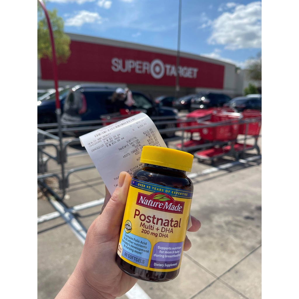 [Date 03.2023] Nature Made Postnatal Multi DHA Cho Phụ Nữ Cho Con Bú Mẫu Mới