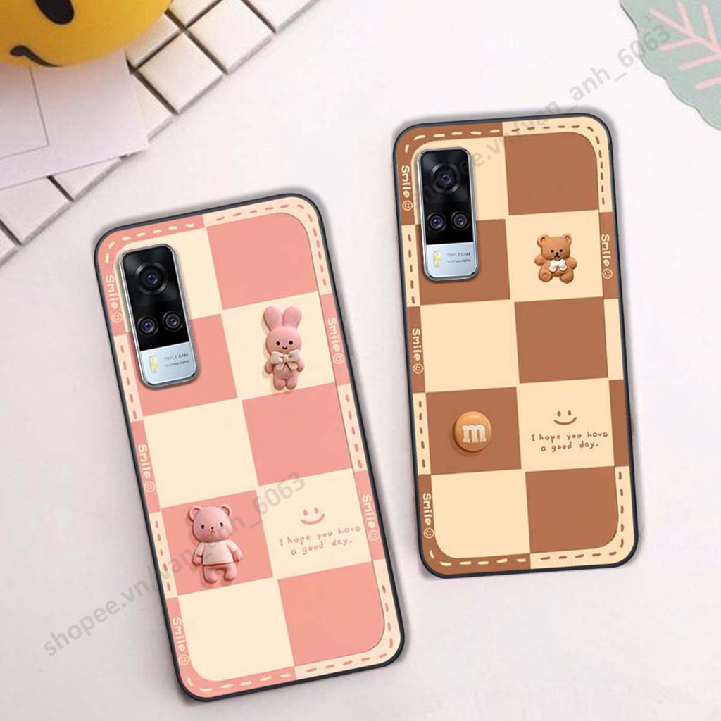 Ốp lưng Vivo Y51 2020 hình gấu, kẹo dễ thương cute