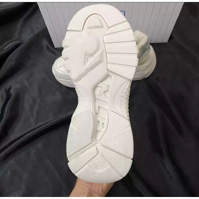 Giày thể thao sneaker nữ ML B cao cấp, chữ nỗi 3D BOSTON gót bạc chất liệu da xịn