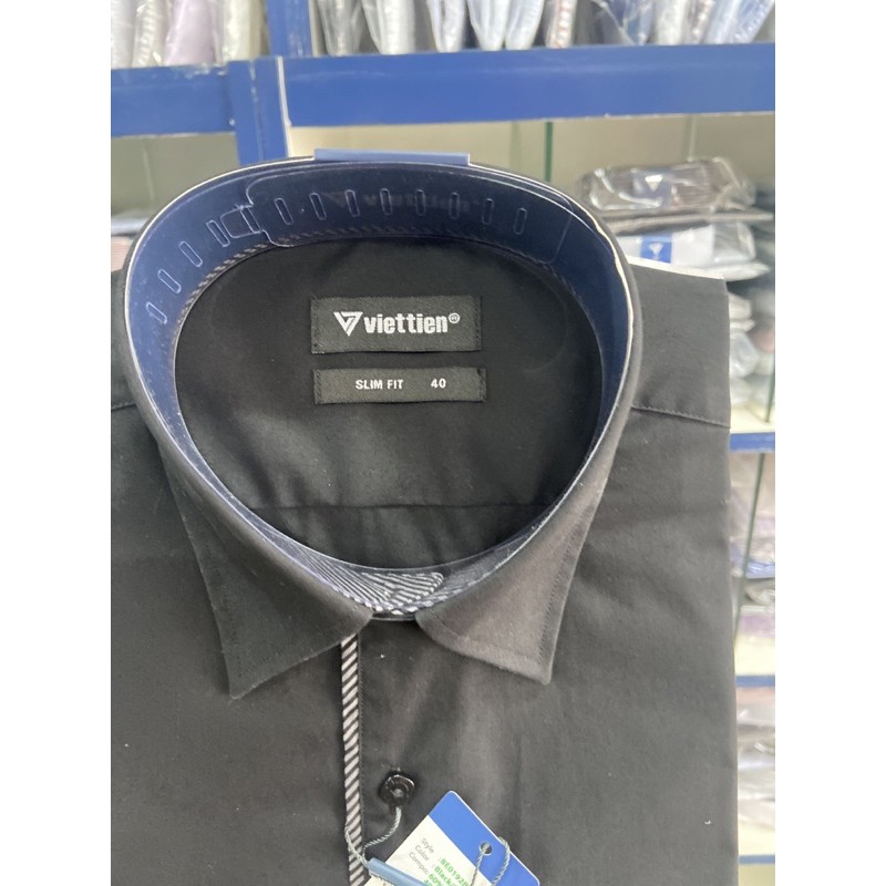 Áo đen viettie dài tay phom SlimFit giá treo 420k còn 220k