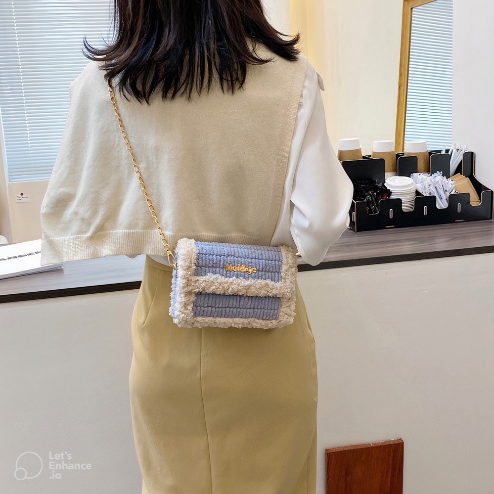 [Có video hướng dẫn] Túi tự đan handmade, túi len phối màu đeo chéo phong cách Hàn Quốc - Bộ phụ kiện đầy đủ LX108