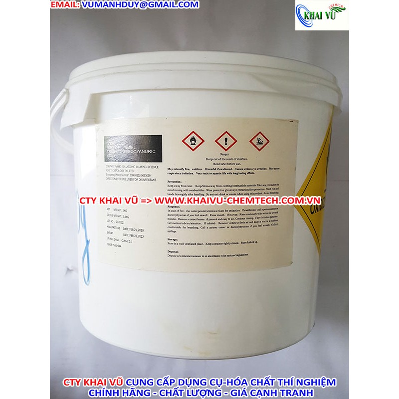 XÔ 5KG VIÊN CLO TCCA 90% VIÊN SỦI 2G KHỬ TRÙNG