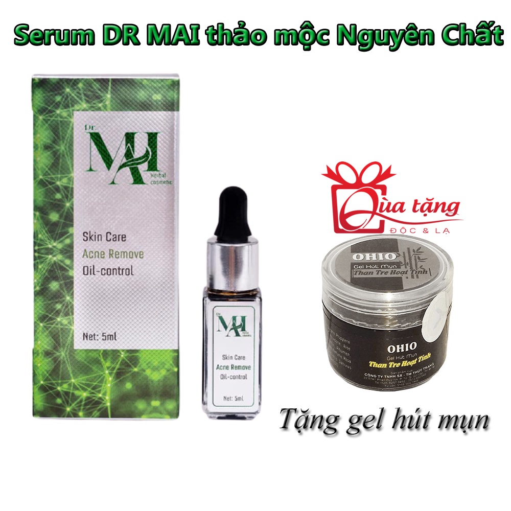 Serum Dr mai nguyên chất chính hãng dành cho da dầu mụn nhiều liền sẹo thâm + tặng gel hút mụn than tre hoạt tính