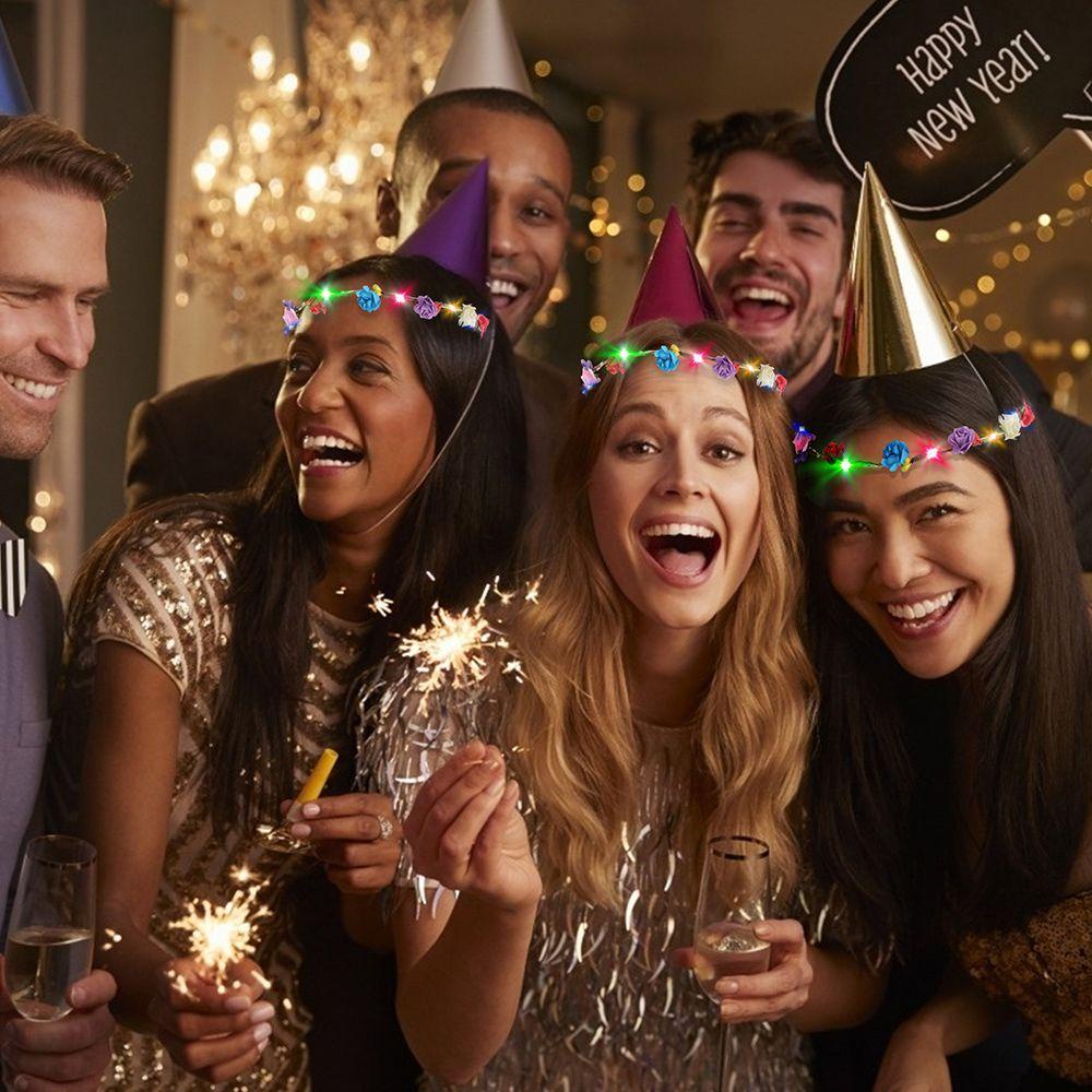 Set 10 Vòng Hoa Đội Đầu Có Đèn LED Phát Sáng Độc Đáo