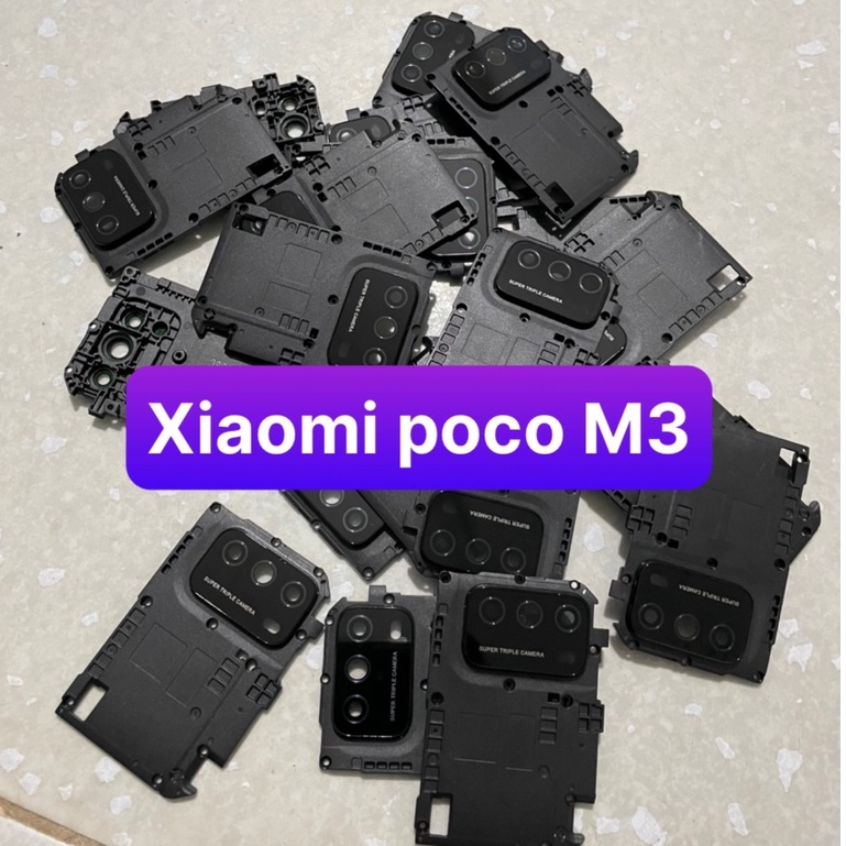 bộ kính camera xiaomi poco M3 (kính lắp sẵn vào miếng che main)