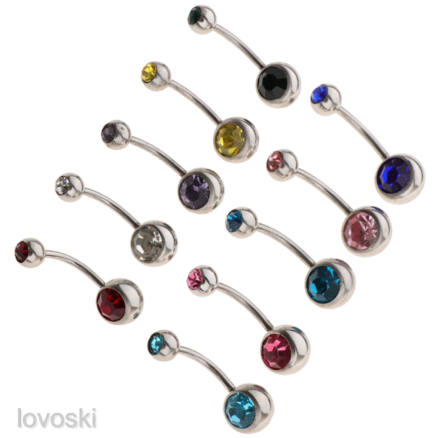 Bộ 10 Khuyên RốN ĐíNh Đá Xinh XắN 18g