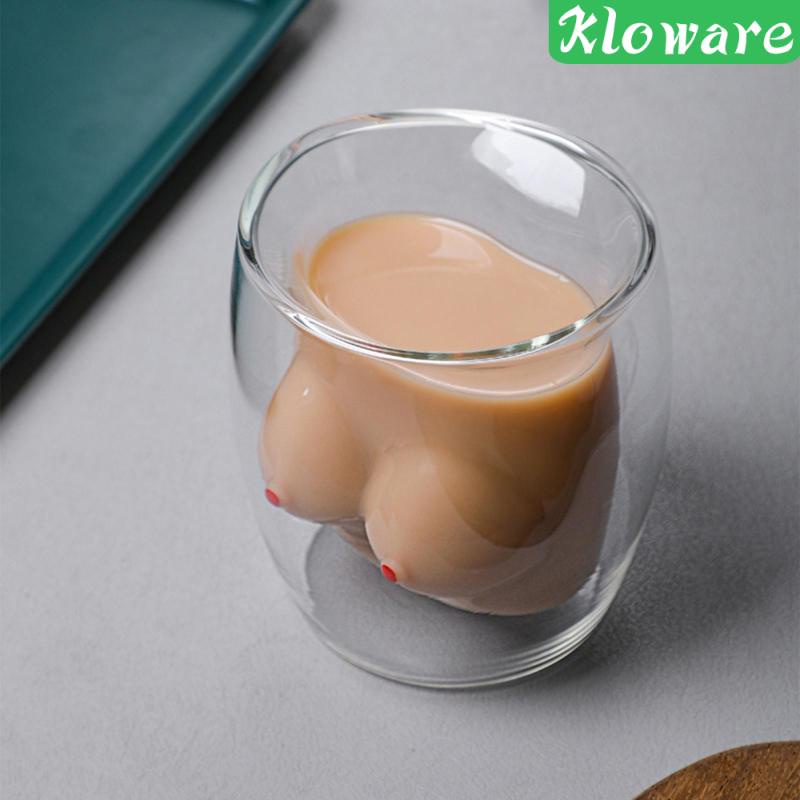 Ly Uống Sữa Thiết Kế Hình Ngực Sáng Tạo Làm Quà Valentine