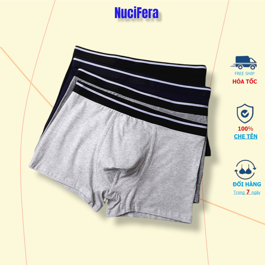 Quần lót nam boxer sịp đùi nam NuciFera X9 chất cotton dày dặn thoáng mát gu lịch lãm