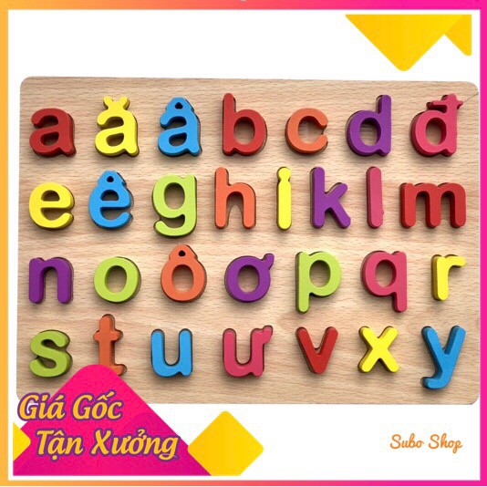 Bảng Chữ Tiếng Việt Nổi In Thường Bằng Gỗ Cho Bé ⚡LOẠI ĐẸP⚡ - Giúp Bé Vừa Học Vừa Chơi Hiệu Quả