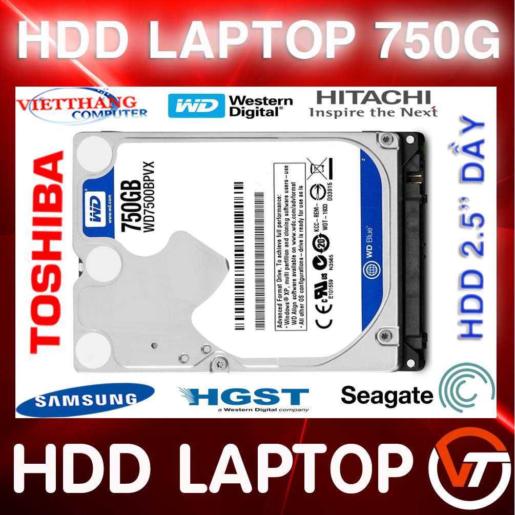 HDD  750G Laptop 2.5" Nhiều hãng đã qua sử dụng loại dầy Test Good 100% ( 2nd )