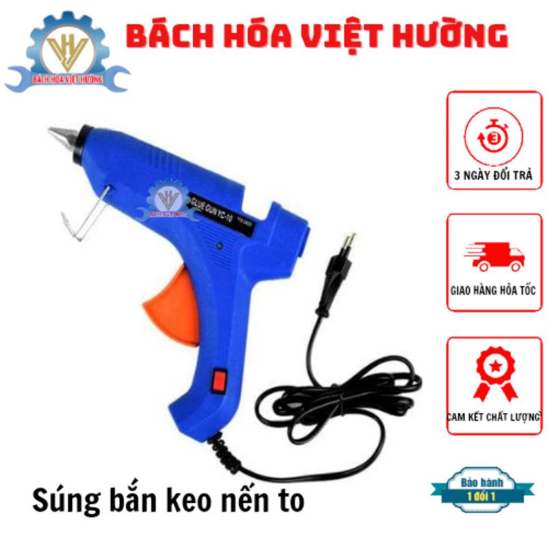 Súng bắn kéo nến silicone nhỏ, to đủ kích thước 20w, 100w tặng kèm keo sửa chữa,  làm đồ handmade