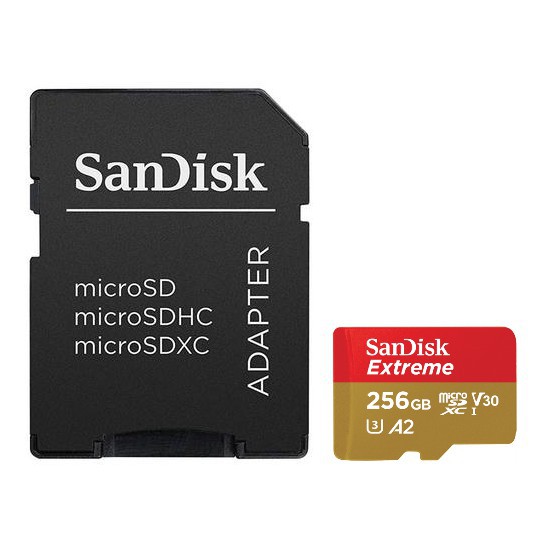 Thẻ nhớ MicroSDXC SanDisk Extreme A2 - 256GB V30 U3 4K Class 10 UHS-I 190MB/s 160MB/s (SDSQXAV-256G-AN6MA)