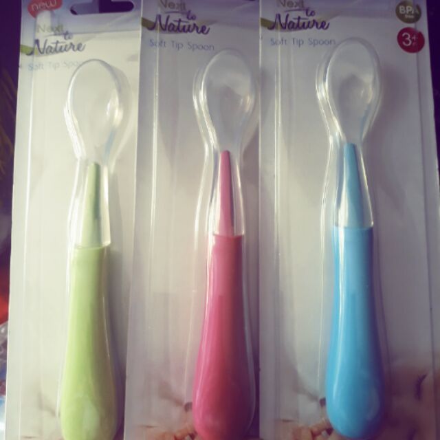 Thìa ăn dặm cảm ưng nhiệt silicon Nature hàng Thái Lan