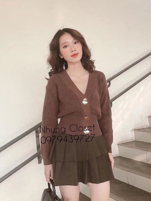 Áo khoác len khuy đồng siêu đẹp
