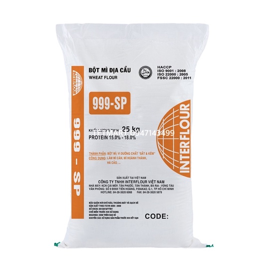 Bột mỳ  Địa Cầu 999 - Bao 25kg