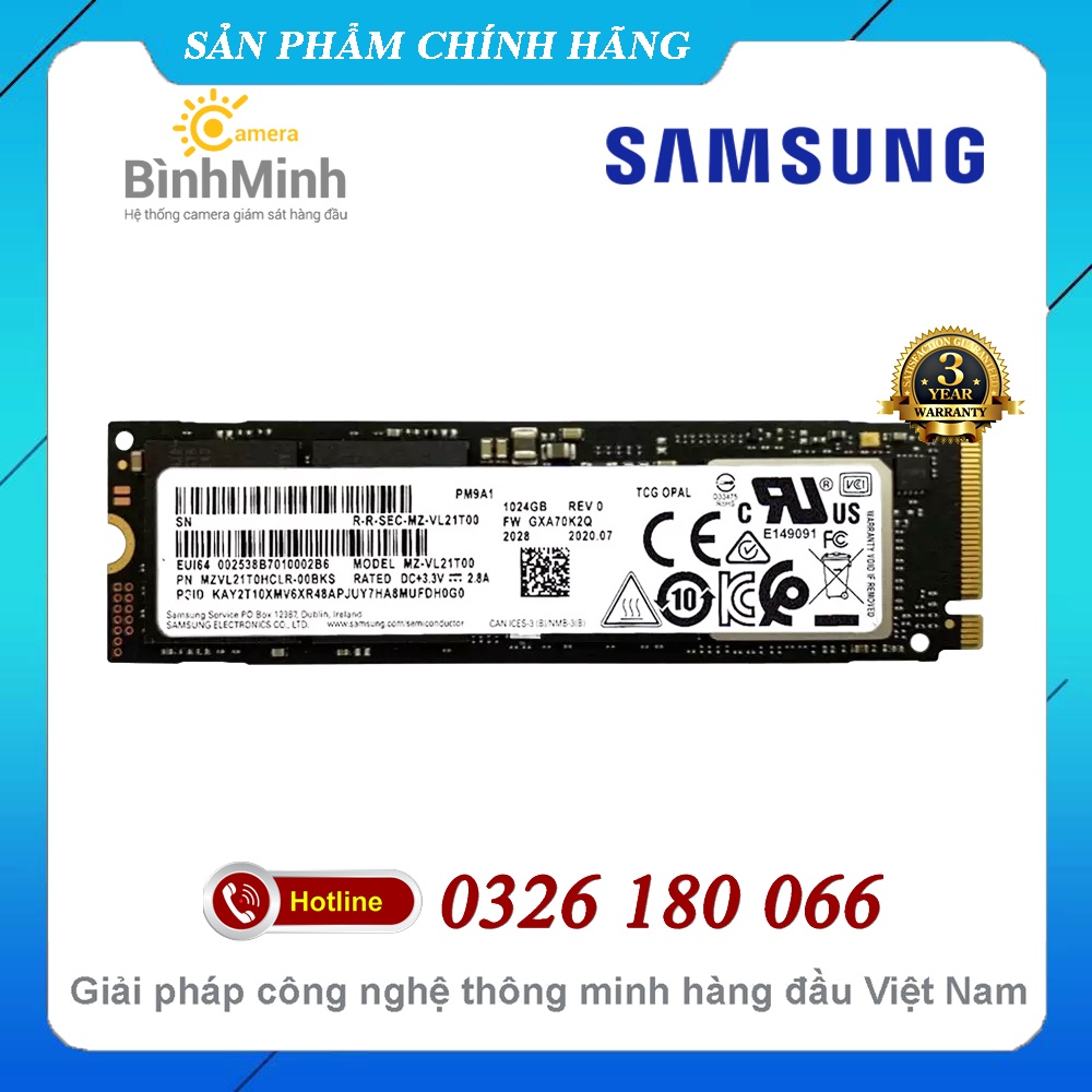 Ổ Cứng SSD 1TB 2TB Samsung PM9A1 NVMe M2 PCIe Gen4 x4 2280 (MZVL21T00 MZVL22T00)