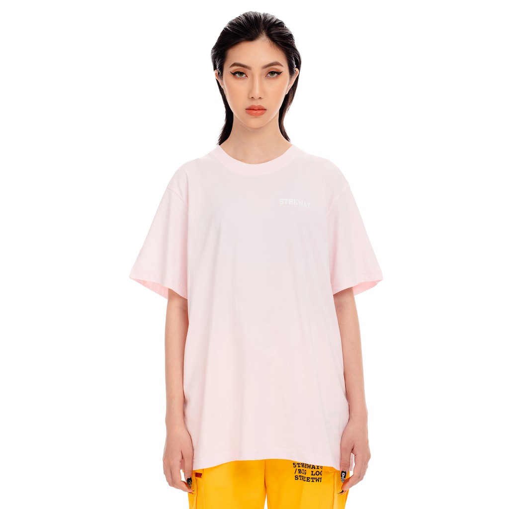 5THEWAY® /ZIGZAG/ SQUARE TEE™ in PINK DOGWOOD aka Áo Thun Tay Ngắn Hồng