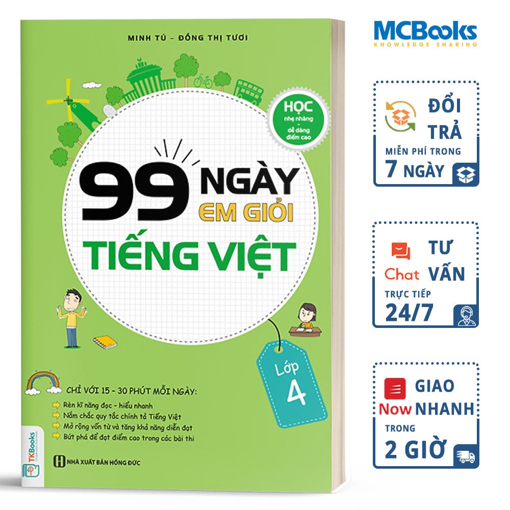 Sách - 99 Ngày Em Giỏi Tiếng Việt Lớp 4 - TKBooks