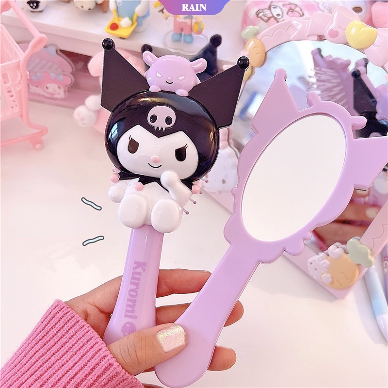 SANRIO Lược Mát Xa Túi Khí Hình Kuromi Dễ Thương Có Đệm Khí Và Gương Trang Điểm