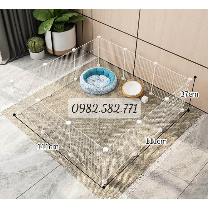 Chuồng chó lắp ghép lưới sắt nan dày sơn tĩnh điện giá rẻ, quây cũi bò sát, thú cưng