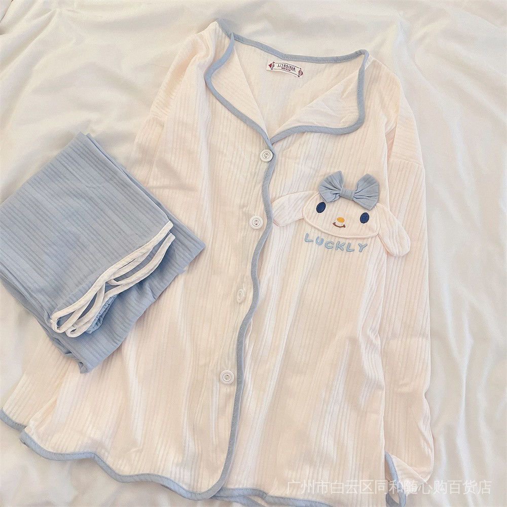 Bộ Đồ Ngủ Tay Dài In Hoạt Hình Phong Cách Nhật Bản Dành Cho Nữ